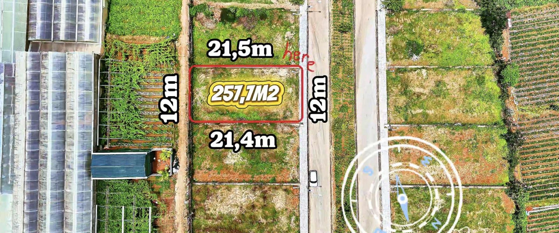 Đất biệt thự Đà Lạt – Khu dân cư Khanh Cát, đường Vòng Lâm Viên 257m2