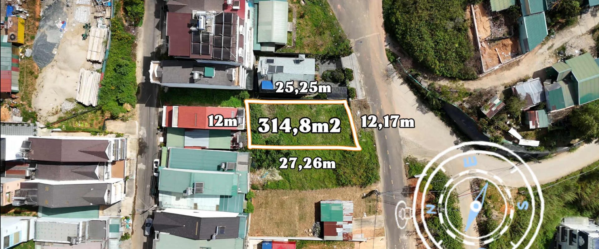 Đất biệt thự An Sơn Đà Lạt 314m2 view rừng thông